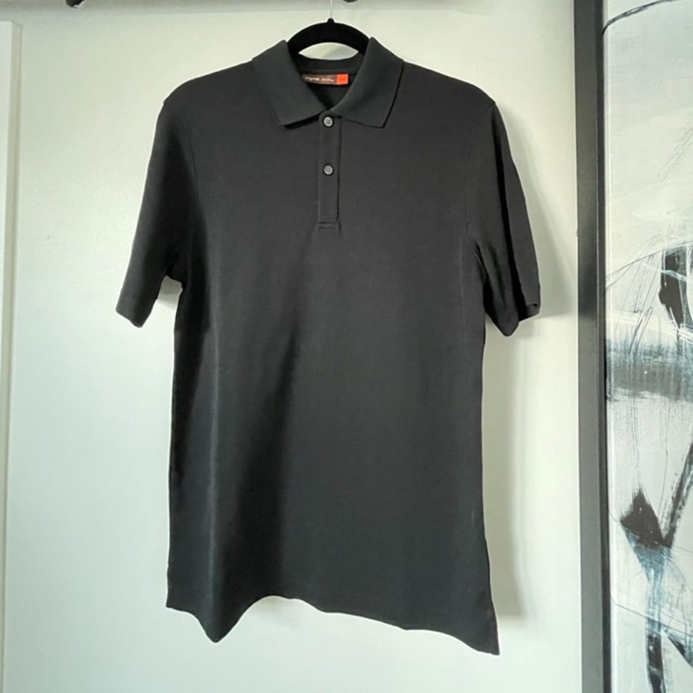 NWT - NYNE Designer Black Cool Max Knit Men’s Short Sleeve Polo Shirt Size Small